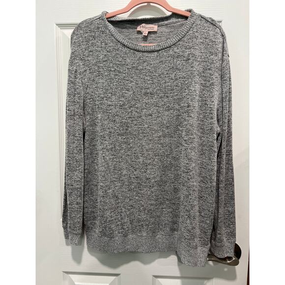 Philosophy soft long sleeve heather grey top women's size large (L) - Picture 1 of 6